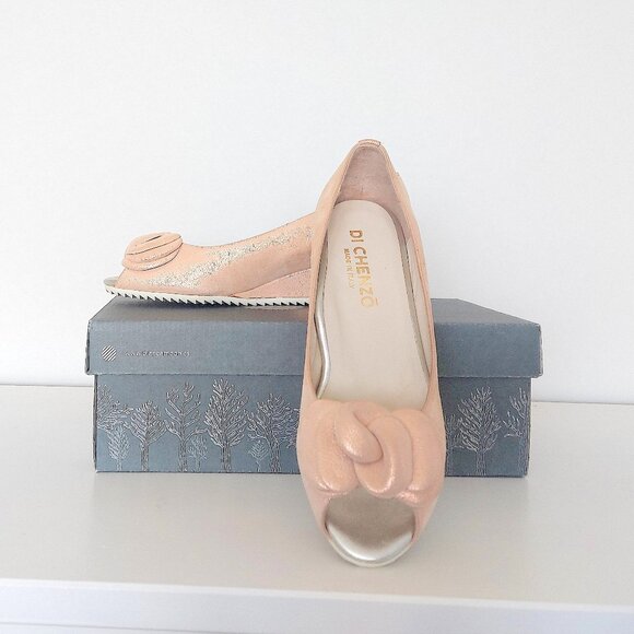 Di Chenzo Italian Leather Open Toe Wedge - Size 7 (37 European) - Picture 2 of 8